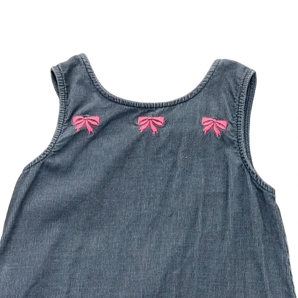 Gymboree Girls gray Corduroy Dress with Bows & Back Bow Detail Size‎ 10